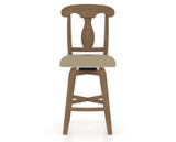 Canadel Swivel Counter Stool 7600 in XY Faux Leather and 25 Pecan Washed, front view