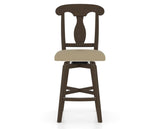 Canadel Swivel Counter Stool 7600 in XY Faux Leather and 29 Hazelnut Washed, front view