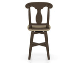 Canadel Swivel Counter Stool 7600 in XY Faux Leather and 29 Hazelnut Washed, back view