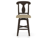 Canadel Swivel Counter Stool 7600 in XY Faux Leather and 59 Davy's Grey, front view
