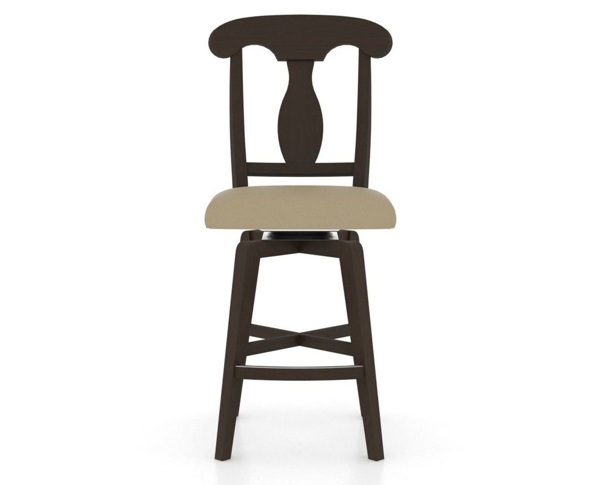 Canadel Swivel Counter Stool 7600 in XY Faux Leather and 59 Davy's Grey, front view