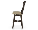 Canadel Swivel Counter Stool 7600 in XY Faux Leather and 59 Davy's Grey, side view