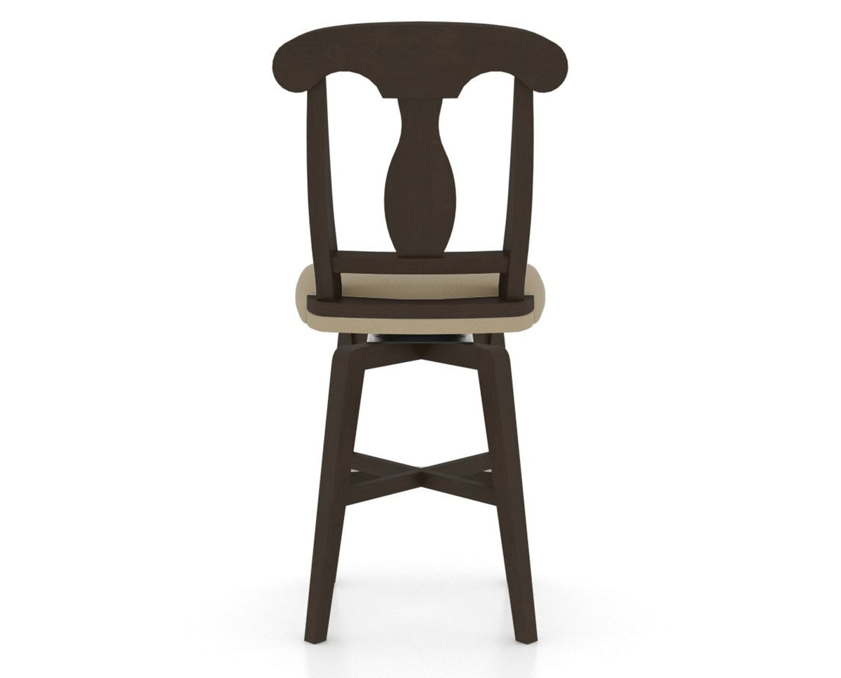 Canadel Swivel Counter Stool 7600 in XY Faux Leather and 59 Davy's Grey, back view