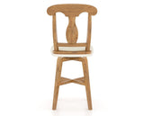 Canadel Champlain Swivel Counter Stool 7600 in YJ Faux Leather and 01 Honey Washed, back view