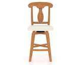 Canadel Swivel Counter Stool 7600 in YJ Faux Leather and 01 Honey Washed, front view