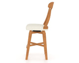 Canadel Swivel Counter Stool 7600 in YJ Faux Leather and 01 Honey Washed, side view