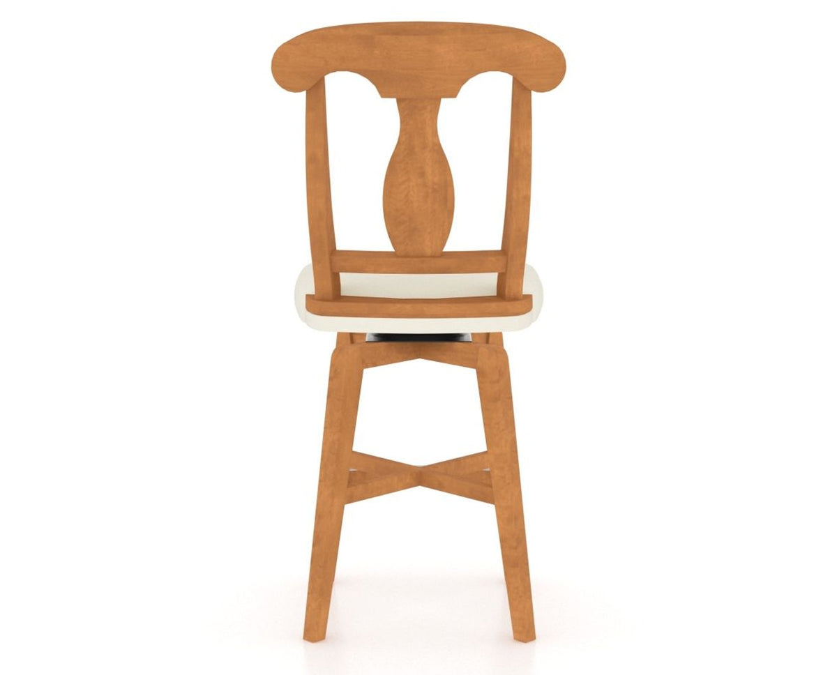 Canadel Swivel Counter Stool 7600 in YJ Faux Leather and 01 Honey Washed, back view