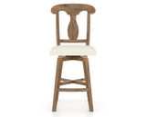Canadel Champlain Swivel Counter Stool 7600 in YJ Faux Leather and 03 Oak Washed, front view