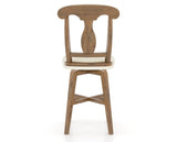 Canadel Champlain Swivel Counter Stool 7600 in YJ Faux Leather and 03 Oak Washed, back view