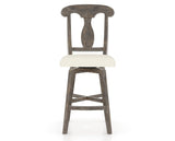 Canadel Champlain Swivel Counter Stool 7600 in YJ Faux Leather and 08 Shadow, front view
