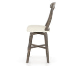 Canadel Champlain Swivel Counter Stool 7600 in YJ Faux Leather and 08 Shadow, side view