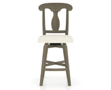 Canadel Swivel Counter Stool 7600 in YJ Faux Leather and 08 Shadow, front view