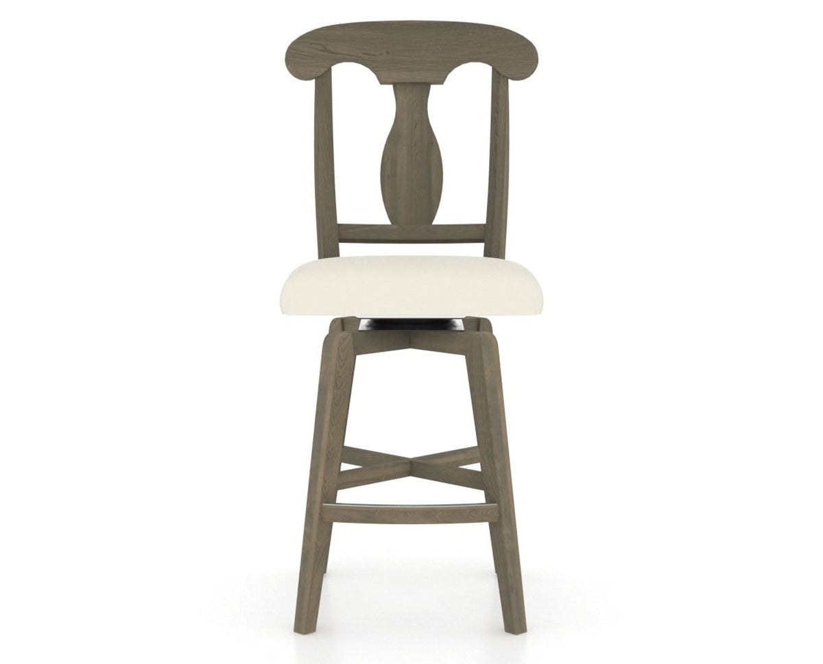 Canadel Swivel Counter Stool 7600 in YJ Faux Leather and 08 Shadow, front view
