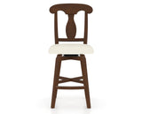 Canadel Swivel Counter Stool 7600 in YJ Faux Leather and 19 Cognac Washed, front view
