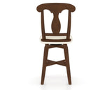 Canadel Swivel Counter Stool 7600 in YJ Faux Leather and 19 Cognac Washed, back view