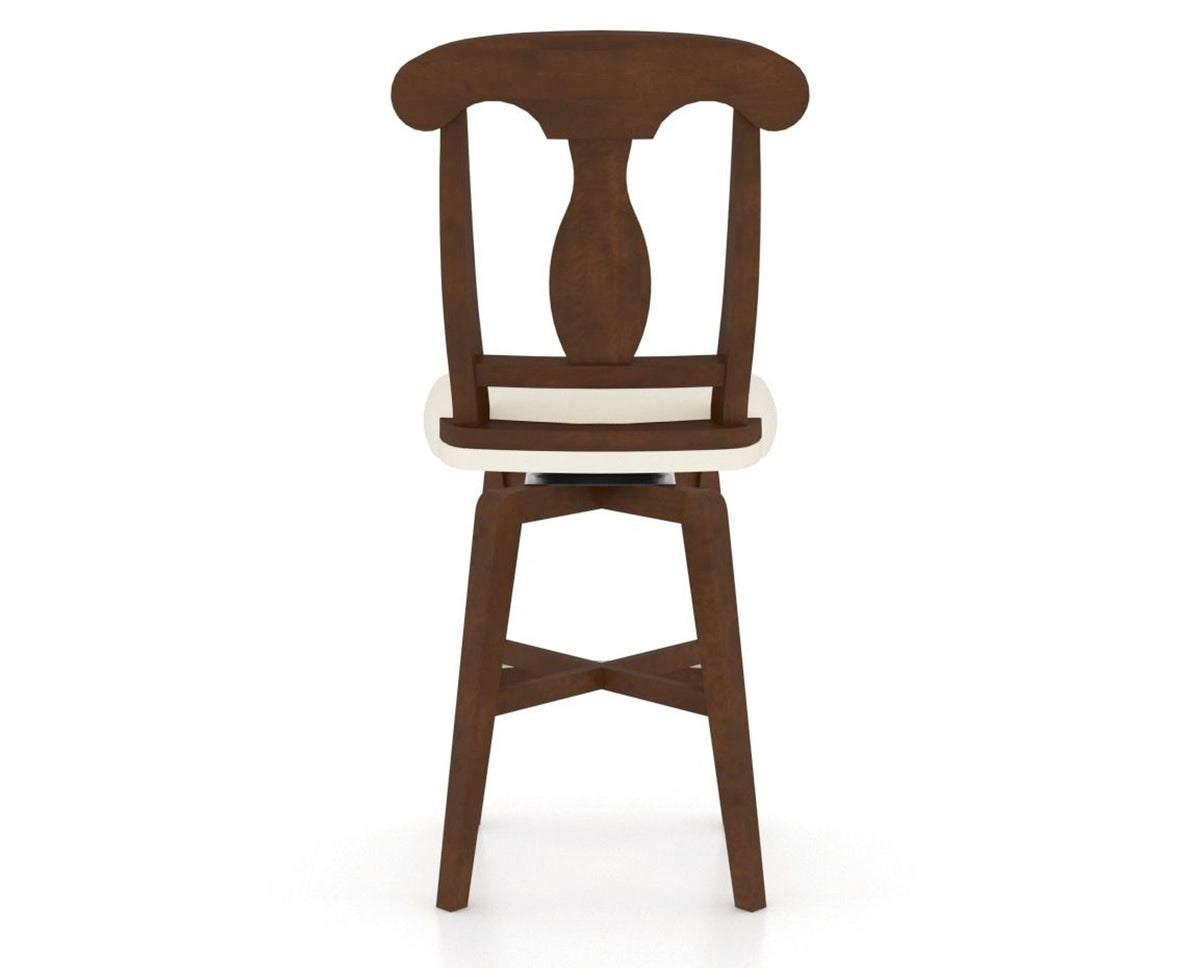 Canadel Swivel Counter Stool 7600 in YJ Faux Leather and 19 Cognac Washed, back view