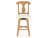 Canadel Swivel Counter Stool 7600 in YJ Faux Leather and 20 Caramel Washed, front view