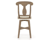 Canadel Champlain Swivel Counter Stool 7600 in YJ Faux Leather and 25 Pecan Washed, back view