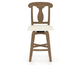 Canadel Swivel Counter Stool 7600 in YJ Faux Leather and 25 Pecan Washed, front view