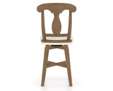 Canadel Swivel Counter Stool 7600 in YJ Faux Leather and 25 Pecan Washed, back view