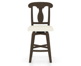 Canadel Swivel Counter Stool 7600 in YJ Faux Leather and 29 Hazelnut Washed, front view