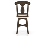 Canadel Swivel Counter Stool 7600 in YJ Faux Leather and 29 Hazelnut Washed, back view