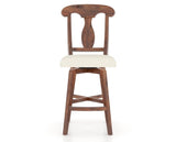 Canadel Champlain Swivel Counter Stool 7600 in YJ Faux Leather and 33 Spice Washed, front view