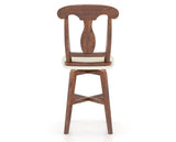 Canadel Champlain Swivel Counter Stool 7600 in YJ Faux Leather and 33 Spice Washed, back view