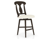 Canadel Swivel Counter Stool 7600 in YJ Faux Leather and 59 Davy's Grey, three-quarter view