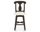 Canadel Swivel Counter Stool 7600 in YJ Faux Leather and 59 Davy's Grey, front view