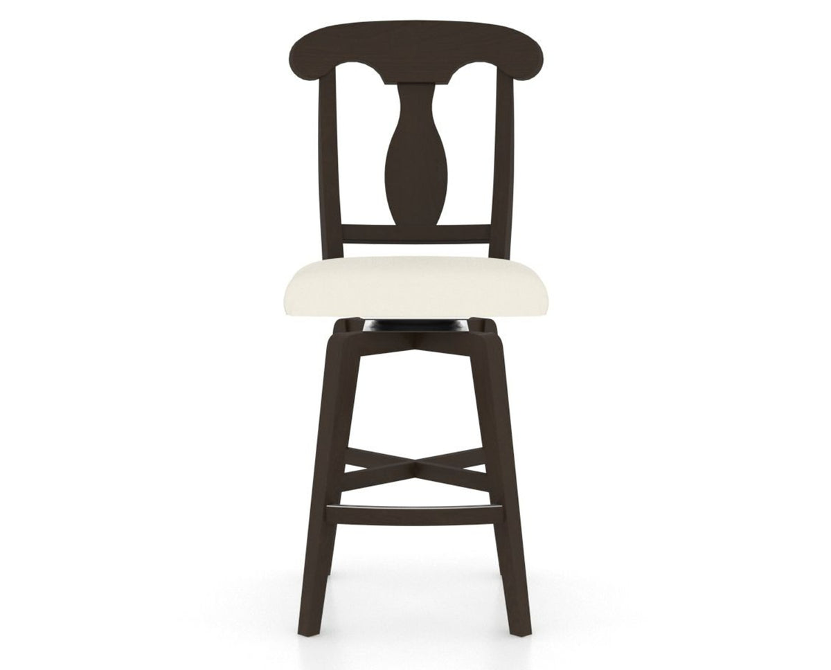 Canadel Swivel Counter Stool 7600 in YJ Faux Leather and 59 Davy's Grey, front view