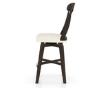 Canadel Swivel Counter Stool 7600 in YJ Faux Leather and 59 Davy's Grey, side view