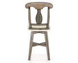 Canadel Champlain Swivel Counter Stool 7600 in YJ Faux Leather and 72 Heritage Nature, back view
