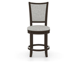Canadel Upholstered Counter Stool 8003 in 7C Fabric and 59 Davy's Grey and Swivel Base, front view