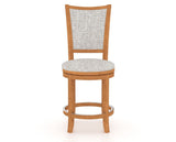 Canadel Upholstered Counter Stool 8003 in FP Crypton® and 01 Honey Washed and Swivel Base, front view