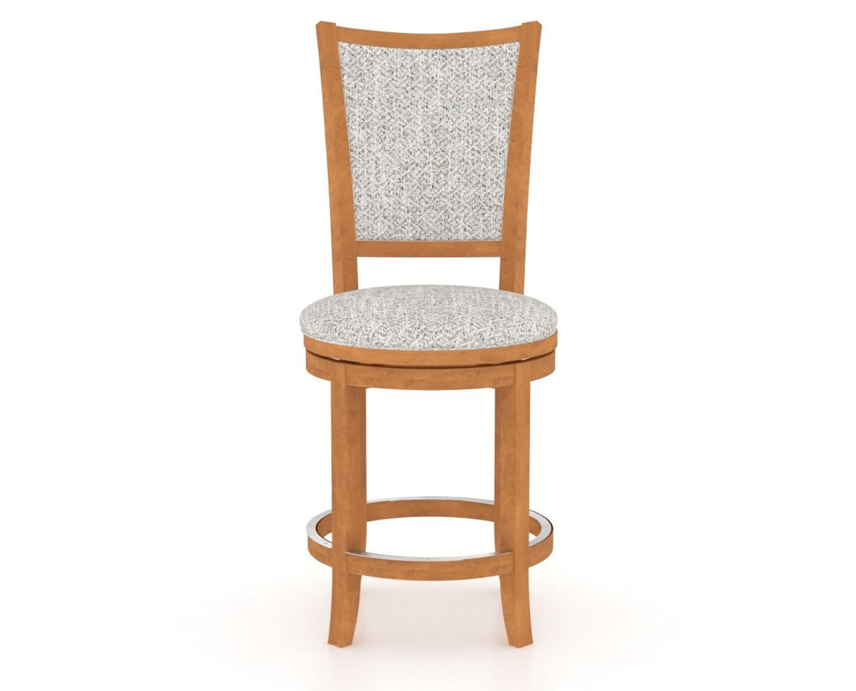 Canadel Upholstered Counter Stool 8003 in FP Crypton® and 01 Honey Washed and Swivel Base, front view