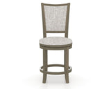 Canadel Upholstered Counter Stool 8003 in FP Crypton® and 08 Shadow and Swivel Base, front view