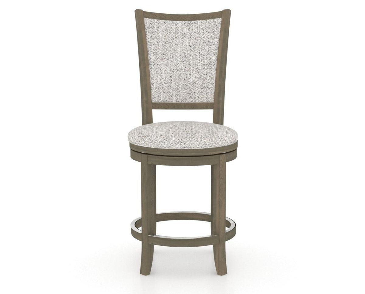 Canadel Upholstered Counter Stool 8003 in FP Crypton® and 08 Shadow and Swivel Base, front view