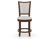 Canadel Upholstered Counter Stool 8003 in FP Crypton® and 19 Cognac Washed and Swivel Base, front view