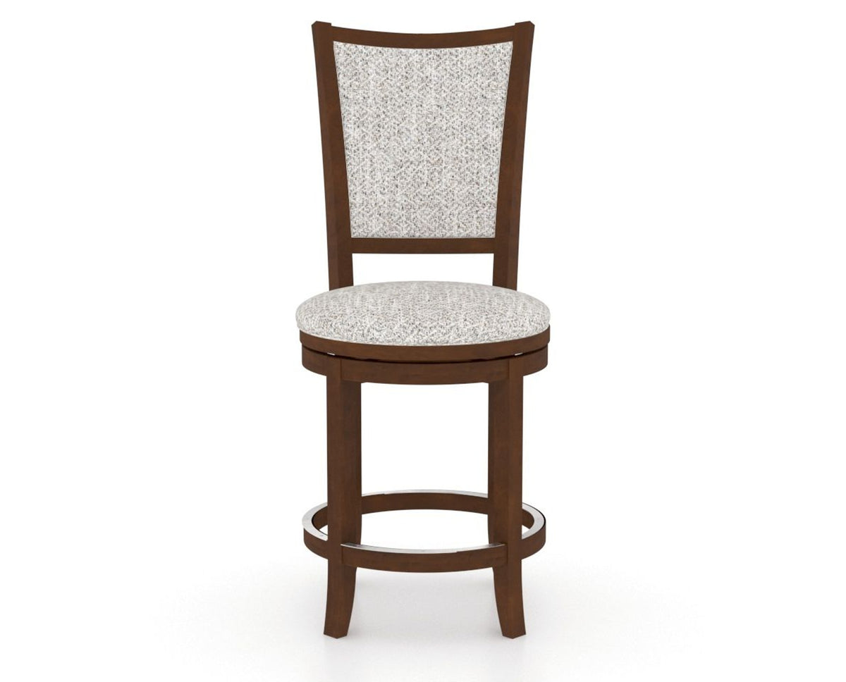 Canadel Upholstered Counter Stool 8003 in FP Crypton® and 19 Cognac Washed and Swivel Base, front view
