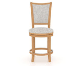 Canadel Upholstered Counter Stool 8003 in FP Crypton® and 20 Caramel Washed and Swivel Base, front view
