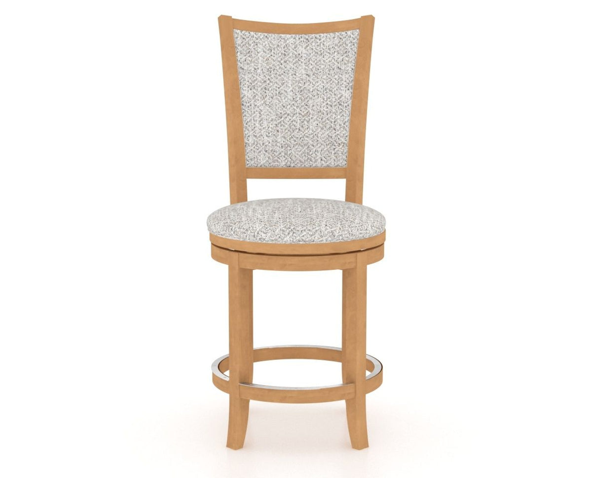 Canadel Upholstered Counter Stool 8003 in FP Crypton® and 20 Caramel Washed and Swivel Base, front view
