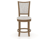 Canadel Upholstered Counter Stool 8003 in FP Crypton® and 25 Pecan Washed and Swivel Base, front view