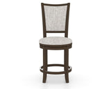 Canadel Upholstered Counter Stool 8003 in FP Crypton® and 29 Hazelnut Washed and Swivel Base, front view