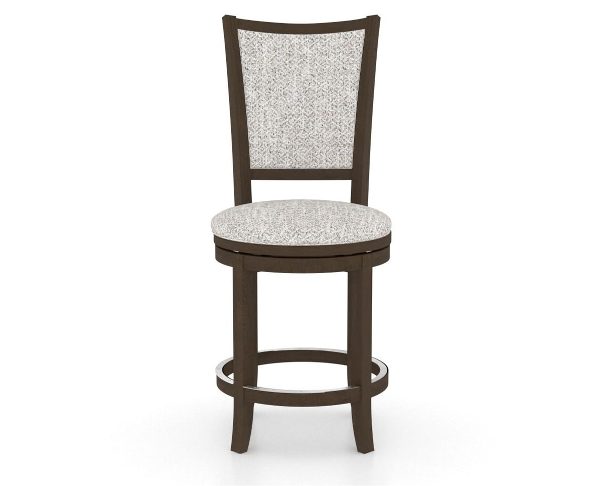 Canadel Upholstered Counter Stool 8003 in FP Crypton® and 29 Hazelnut Washed and Swivel Base, front view