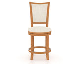 Canadel Upholstered Counter Stool 8003 in FT InsideOut® and 01 Honey Washed and Swivel Base, front view