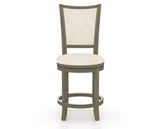 Canadel Upholstered Counter Stool 8003 in FT InsideOut® and 08 Shadow and Swivel Base, front view