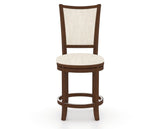 Canadel Upholstered Counter Stool 8003 in FT InsideOut® and 19 Cognac Washed and Swivel Base, front view