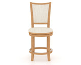 Canadel Upholstered Counter Stool 8003 in FT InsideOut® and 20 Caramel Washed and Swivel Base, front view
