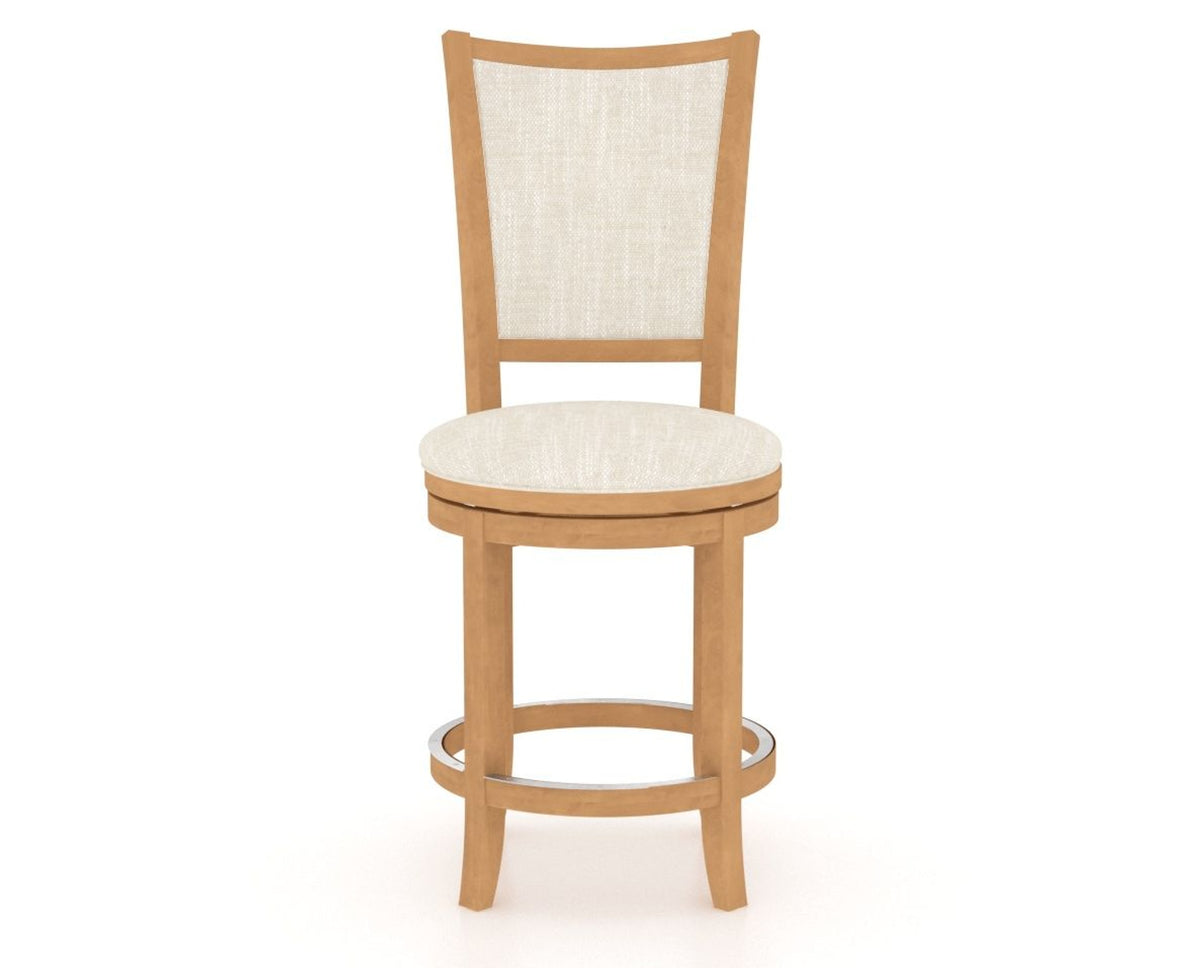 Canadel Upholstered Counter Stool 8003 in FT InsideOut® and 20 Caramel Washed and Swivel Base, front view